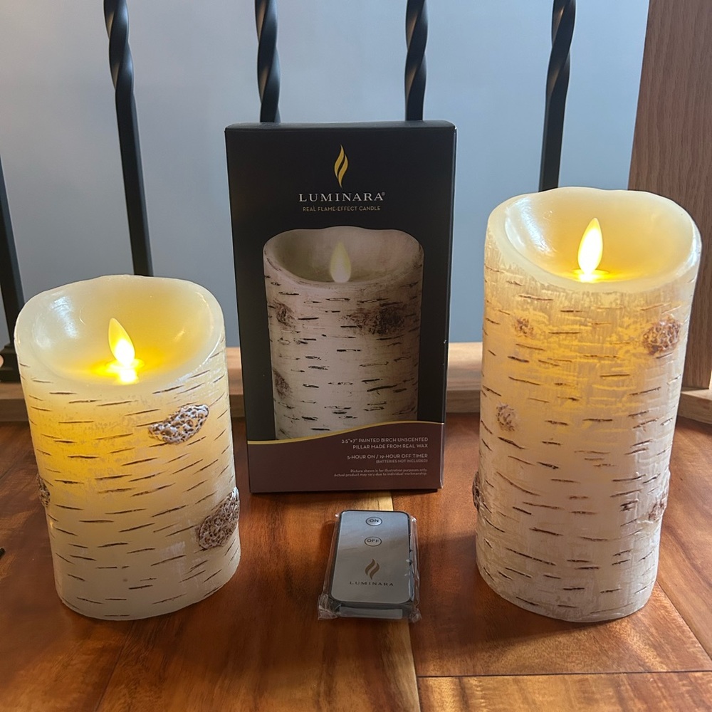 Luminara Birch Flameless Candle Set